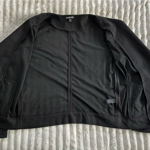 Express Women's Black Faux Suede Asymmetrical Jacket • Large - Picture 5 of 12